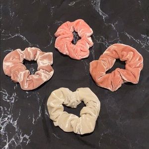 Velvet Blush Set of 4 Hair Scrunchies